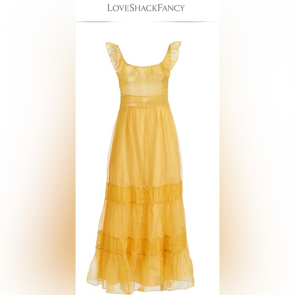 LoveShackFancy Joanne Yellow Maxi Dress - Picture 4 of 10